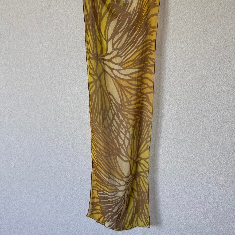 Vintage silk blend brown and yellow scarf
